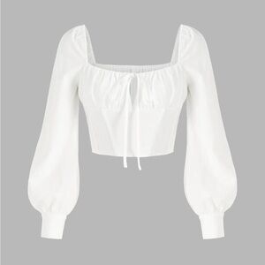 Cottagecore Corset Blouse, Cropped, Medium
